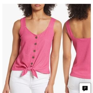 Pink Golden Hour Tie Hem Tank